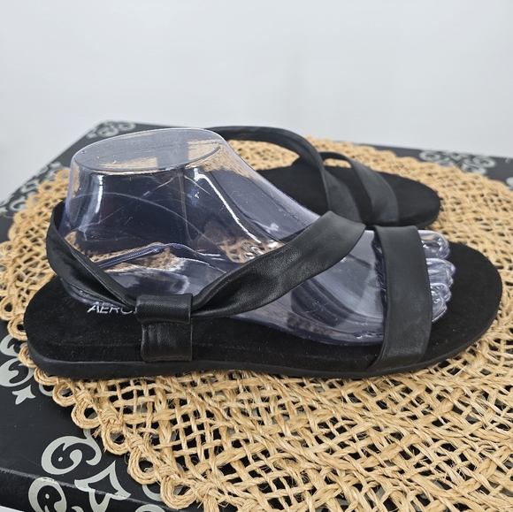 Aerosoles Black Strappy Sandals Size 9 - Picture 3 of 9